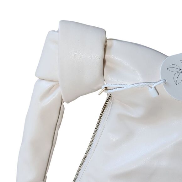 Melie Bianco Alexandra Top Handle Bag in Cream Vegan Leather Handbag Purse New - Picture 6 of 9